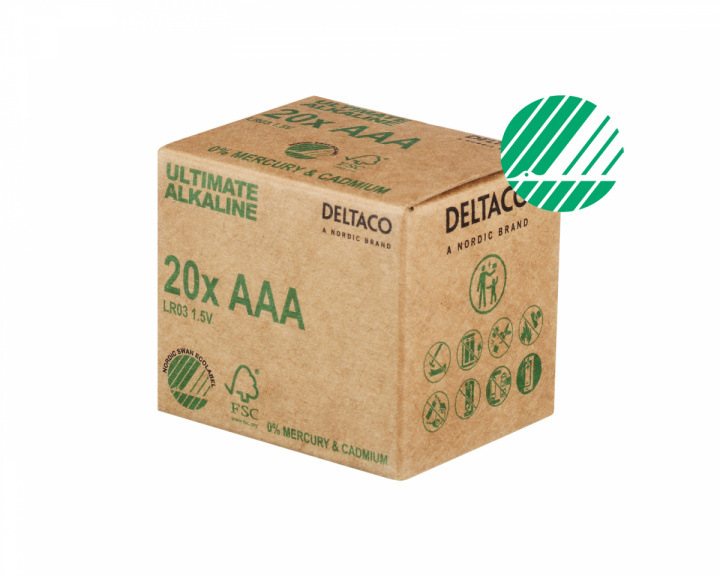 Deltaco Ultimate Alkaline AAA Batterie, 20 Stück (Bulk)