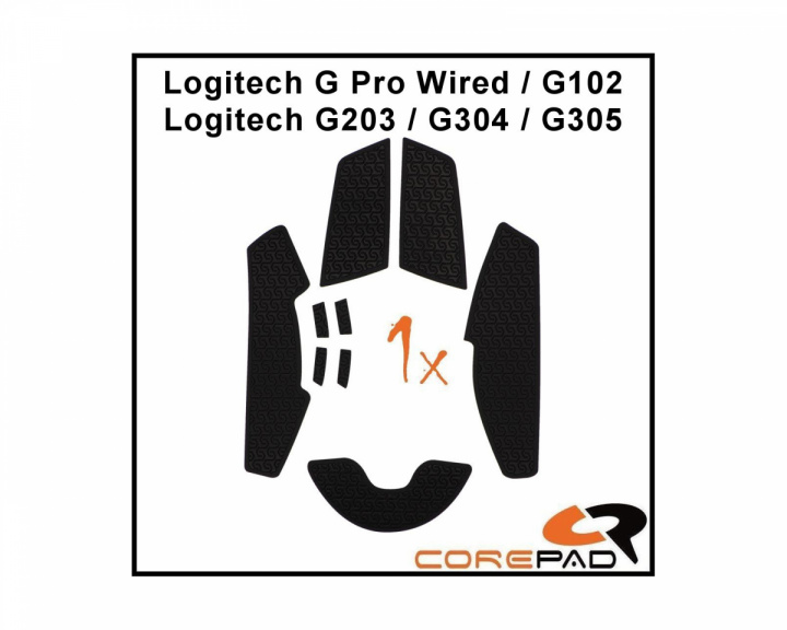Corepad Soft Grips für Logitech G Pro Wired/G102/G203/G304/G305 Series - Schwarz