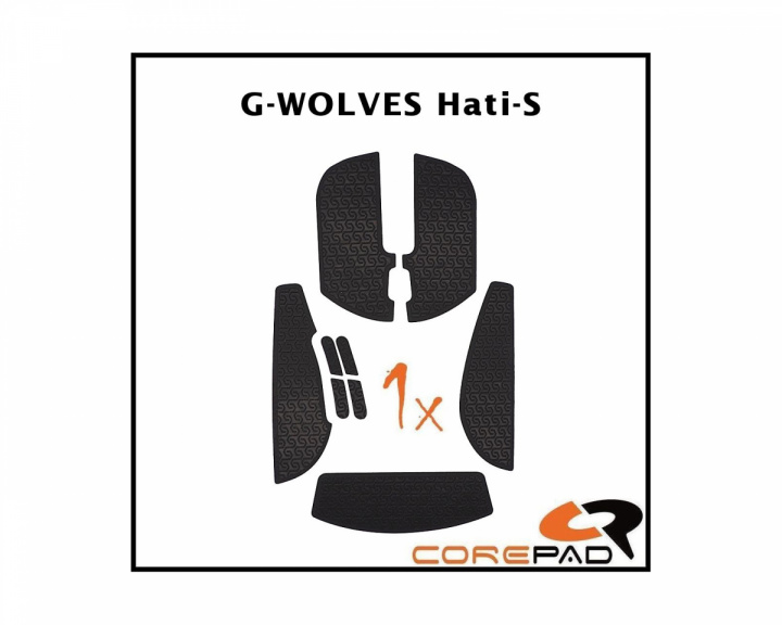 Corepad Soft Grips für G-Wolves Hati S Mini - Schwarz