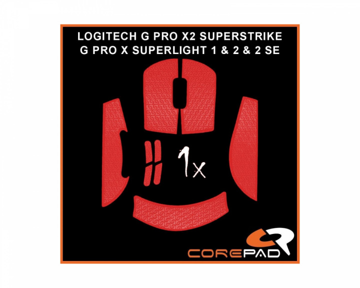 Corepad Soft Grips für Logitech G PRO X SUPERLIGHT 1 / 2 / 2 SE & X2 SUPERSTRIKE - Rot