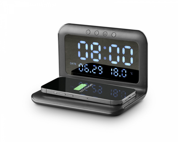 Cellularline Smart Clock - Digitaler Wecker mit Kabelloses Laden