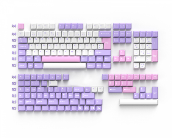 MaxCustom Dreamy Lily PBT Double-shot Keycaps Set