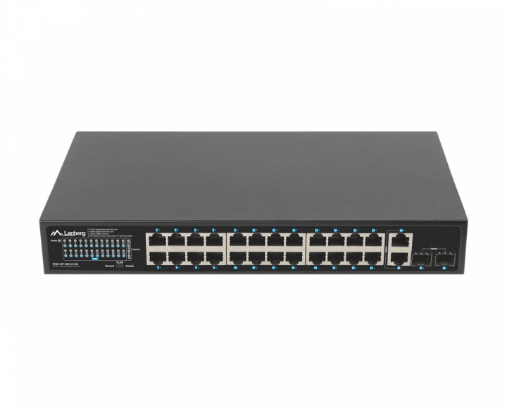 Lanberg Netzwerkswitches 24-port, 1GB POE+/2X GB 2X SFP RACK 19” Gigabit Ethernet 360W