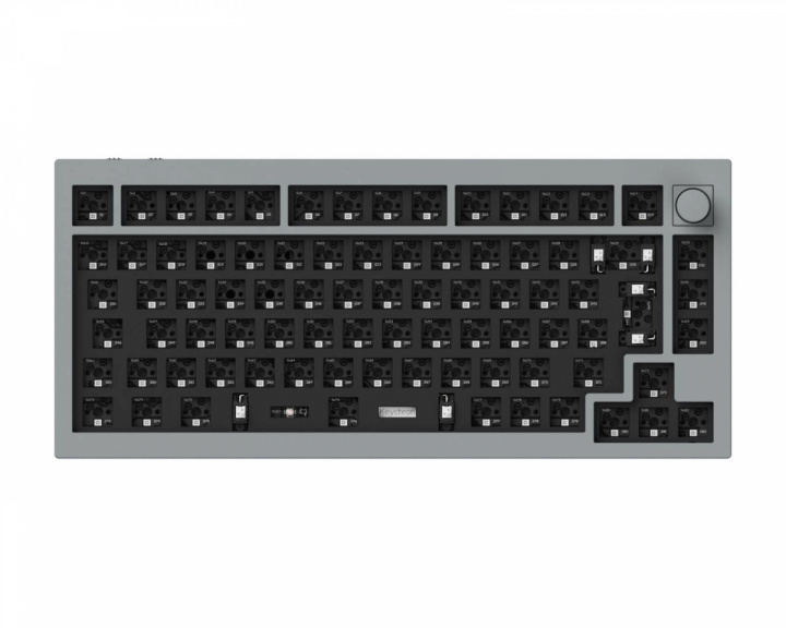 Keychron Q1 Pro QMK 75% ISO Barebone Hotswap Kabellos Tastatur - Silver Grey