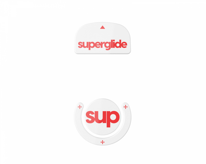 Superglide Version 2 Glas Skates für Logitech G Pro X Superlight - Weiß/Rot