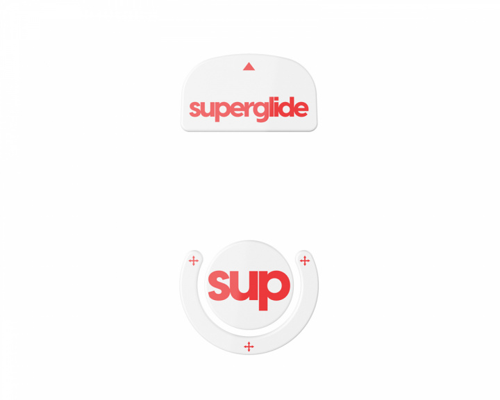 Superglide Version 2 Glas Skates für Logitech G Pro X Superlight - Weiß/Rot