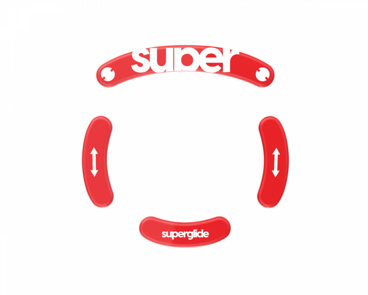 Superglide Version 2 Glas Skates für Logitech G Pro Wireless - Rot