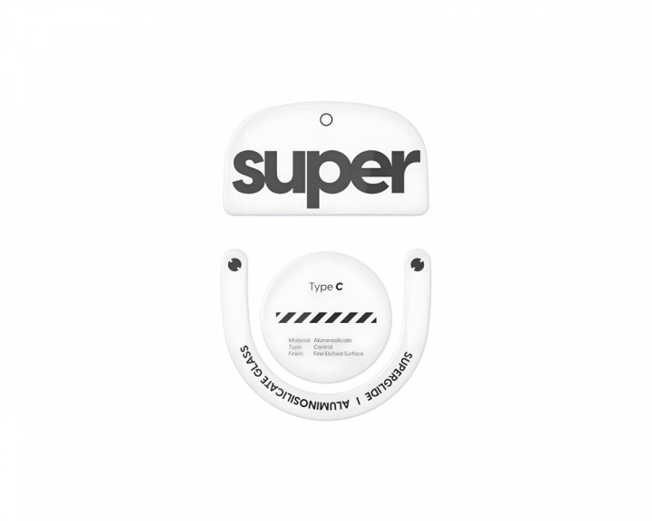 Superglide Type‑C Version 2 Glas-Skates Logitech Superlight 2 / X2 Superstrike – Weiß