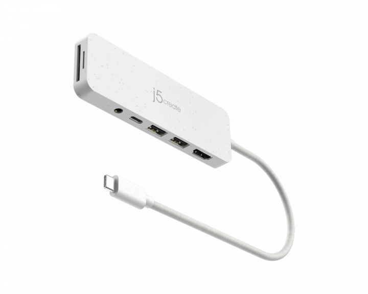 j5create USB-C-Multi-Port-Hub mit 60W Stromversorgung - Weiß