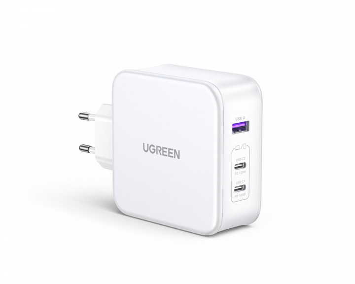 UGREEN Nexode 140W USB-C PD GaN - 3-Port Ladegerät + USB-C Kabel 1.5m - Weiß