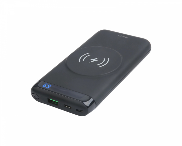 Deltaco Magnetisches Kabellos 10.000 mAh Powerbank - Schwarz