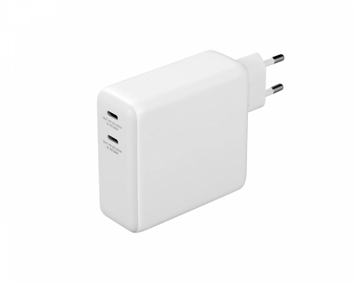 Deltaco USB-C-Wandladegerät und Powerbank 9600 mAh - Weiß