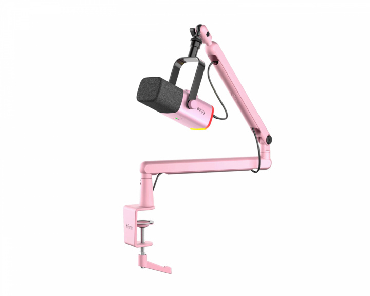 Fifine TAM8 Dynamisches Mikrofon mit Mikrofon Arm - Rosa