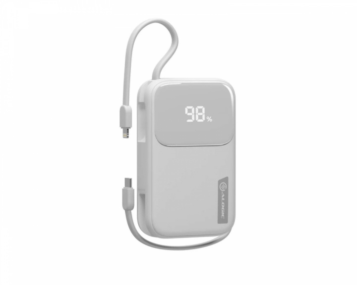 Alogic Tandem+ 20 000 mAh 30W USB-C & Lightning Power Bank - Weiß