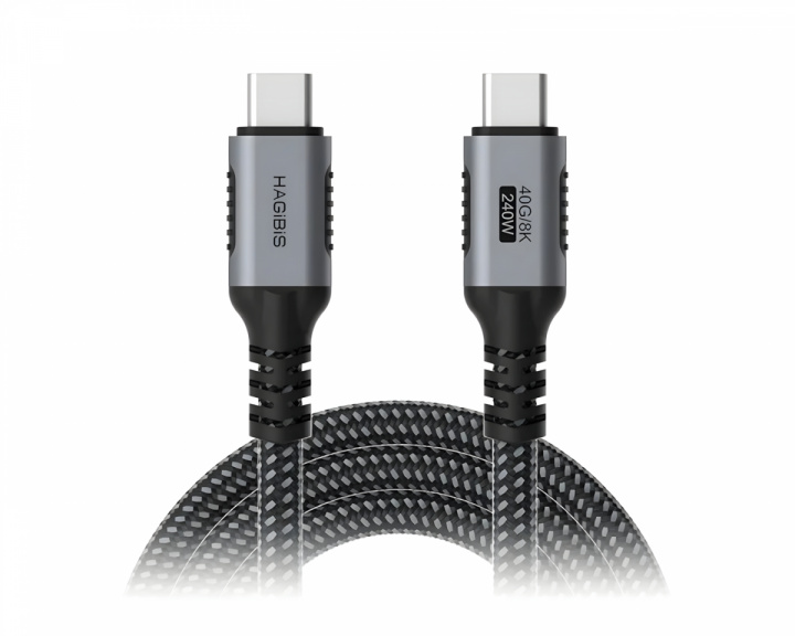  Hagibis USB-C 40G/8K 240W Snabbladdningskabel – 1.2 m 