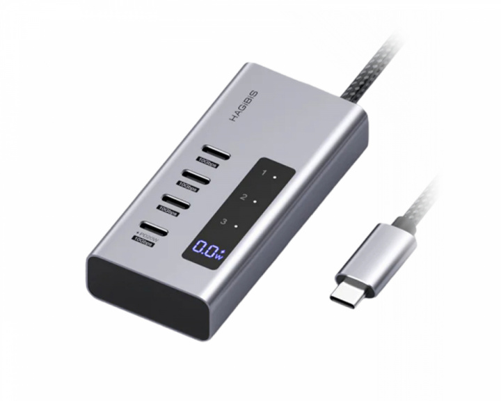 Hagibis USB-C-Hub mit Ladestation und LED-Anzeige