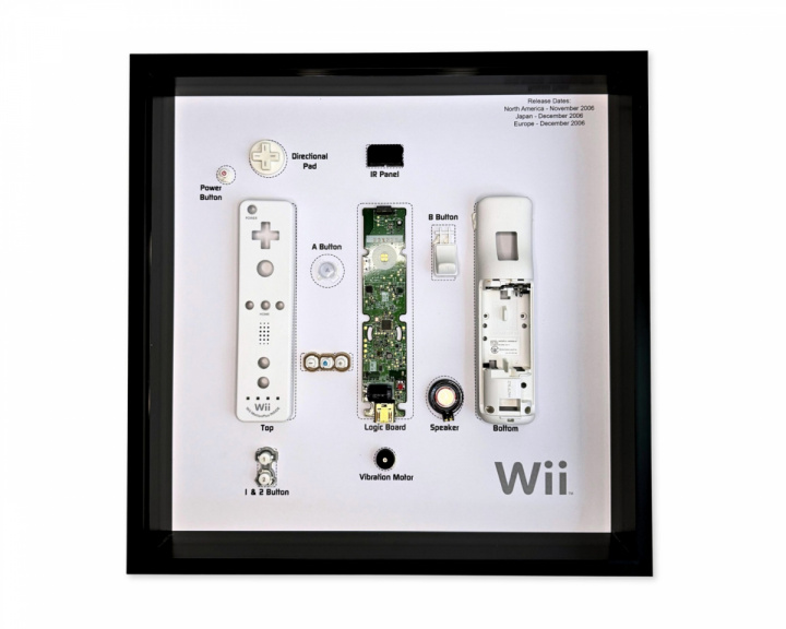  Retro Art Nintendo Wii Remote Controller Display - Grau