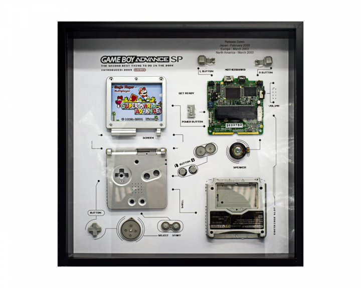  Retro Art Nintendo Gameboy SP Konsole Display - Silber