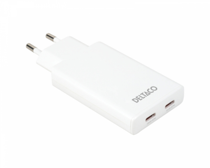  67W 2x USB-C Wandladegerät - Slim White