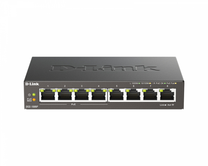  8-Port 10/100/1000 Desktop Switch with 4 PoE Ports