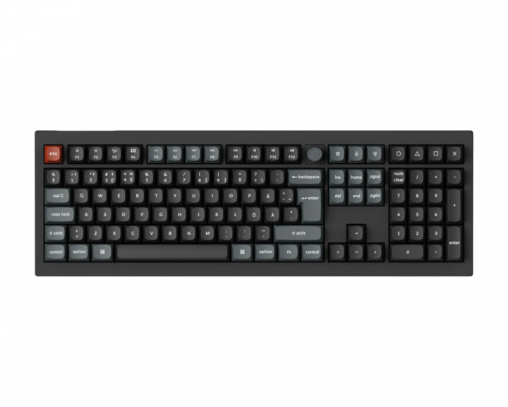 Keychron V6 Ultra 8K Hotswap Knob Kabellose ISO Tastatur - Schwarz [Silk POM Banana]