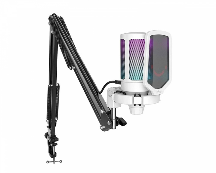  Microphone Bundle A6T AMPLIGAME USB Gaming Microphone RGB - Weiß