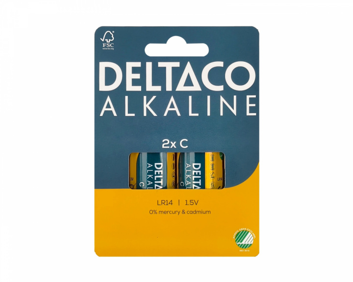 Deltaco C/LR14 Alkaline Batterie 2er-Pack
