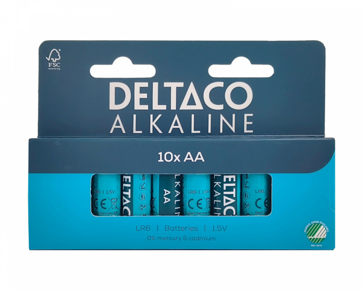 Deltaco AA Alkaline-Batterien 10er-Pack