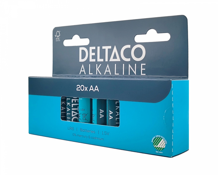 Deltaco AA Alkaline-Batterien 20er-Pack