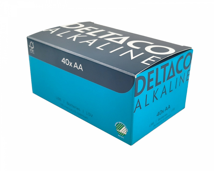 Deltaco AA-Alkalibatterien 40er-Pack