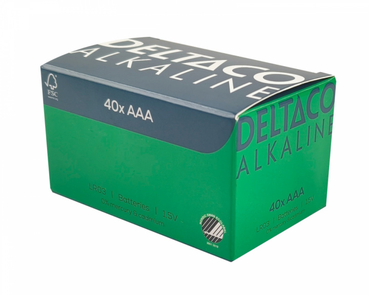 Deltaco AAA-Alkalibatterien 40er-Pack