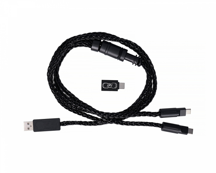  1-auf-2 8K geflochtenes Kabel - Schwarz