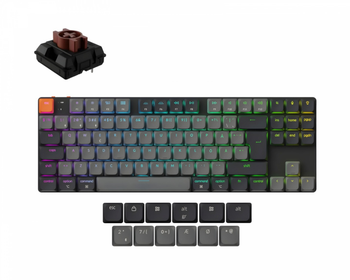  K1v6 Low-Profile QMK Kabellose Tastatur [Gateron Brown] - Hellgrau