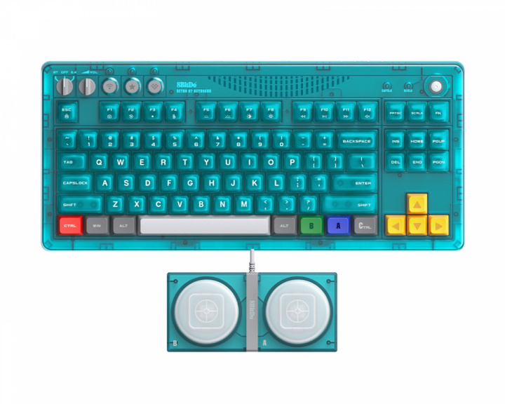  Retro Mechanical Keyboard - Kabellose Tastatur ANSI - Clear Blue