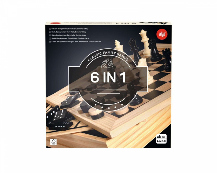  6-in-1 Klassische Familienspiele
