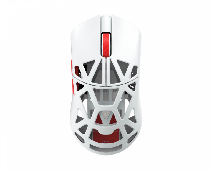 WLMouse Beast X Max V2 Kabellose Gaming-Maus - Weiß/Rot