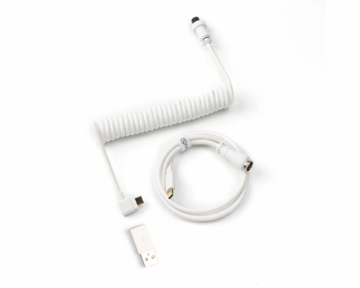  Coiled Aviator Kabel Angled 8K - Weiß