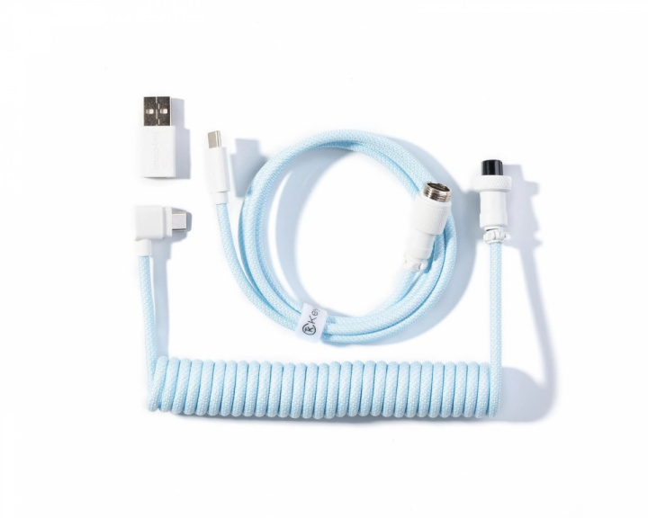  Coiled Aviator Kabel Angled 8K - Hellblau