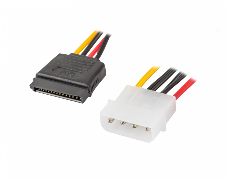 Lanberg Molex (Stecker) 4 PIN zu 2X SATA (Buchse) 15 PIN Kabel 30cm