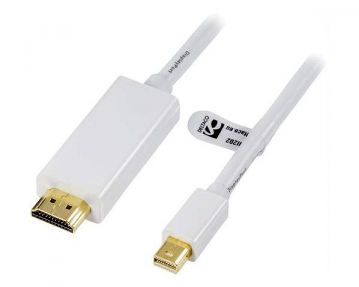 Deltaco Mini DisplayPort > HDMI 2m Weiß
