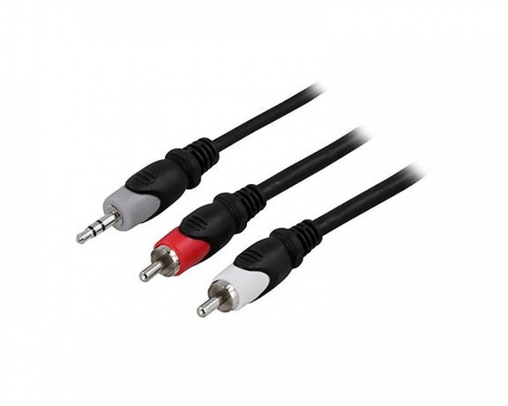 Deltaco Verlängerungskabel 3,5mm (Stecker) zu 2x RCA (Stecker) 3m Schwarz