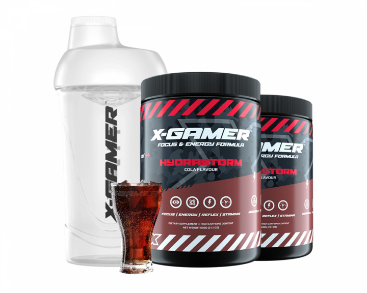 X-Gamer 2 x 600g X-Tubz Hydrastorm - 60 Tagesportionen + Shaker