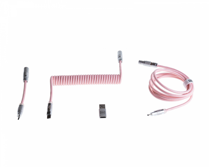 Wooting Coiled USB-C Kabel - Blossom Pink (DEMO)