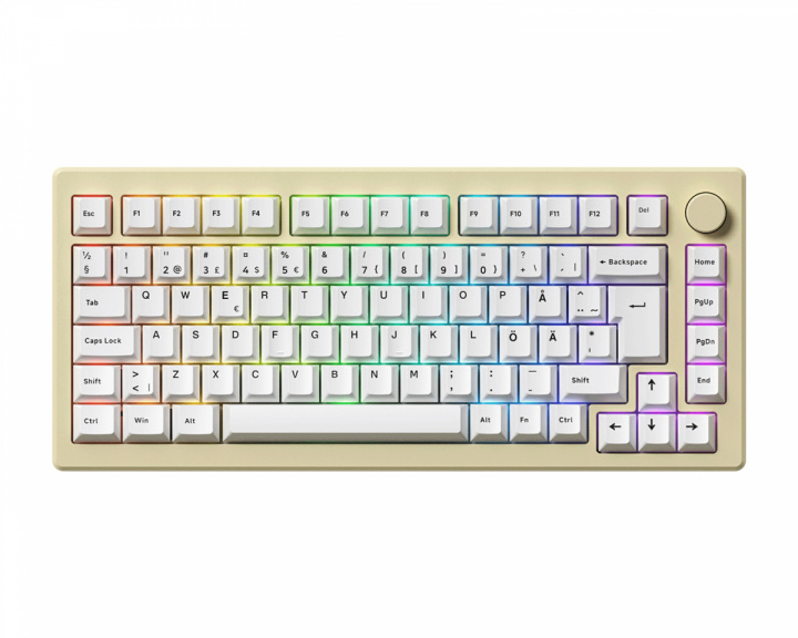 Akko MOD 007B HE Tastatur- Cream White [Cream Yellow Magnetic] (DEMO)