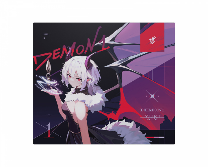 Yuki Aim x Demon1 Glas-Mauspad - Limited Edition (DEMO)