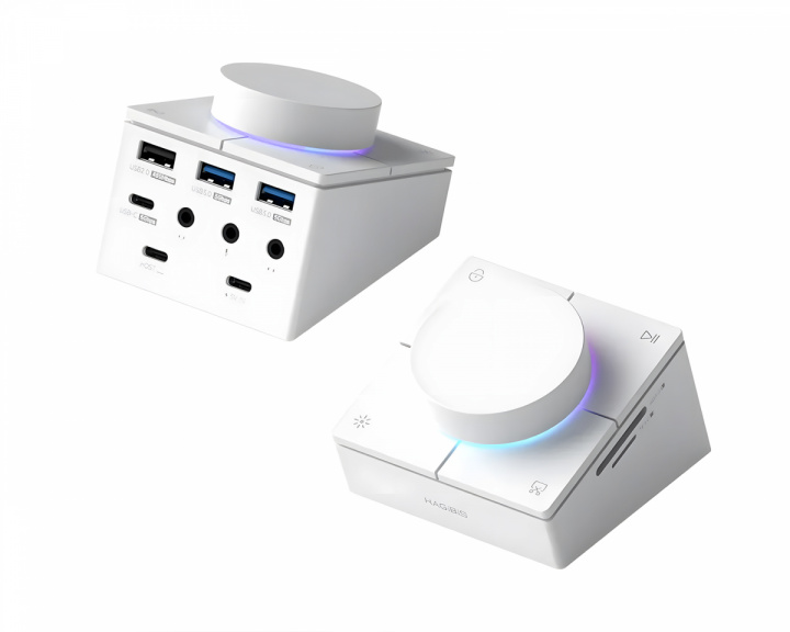 Hagibis USB-C-Hub mit Drehknopf und Schnelltasten - Weiß (DEMO)