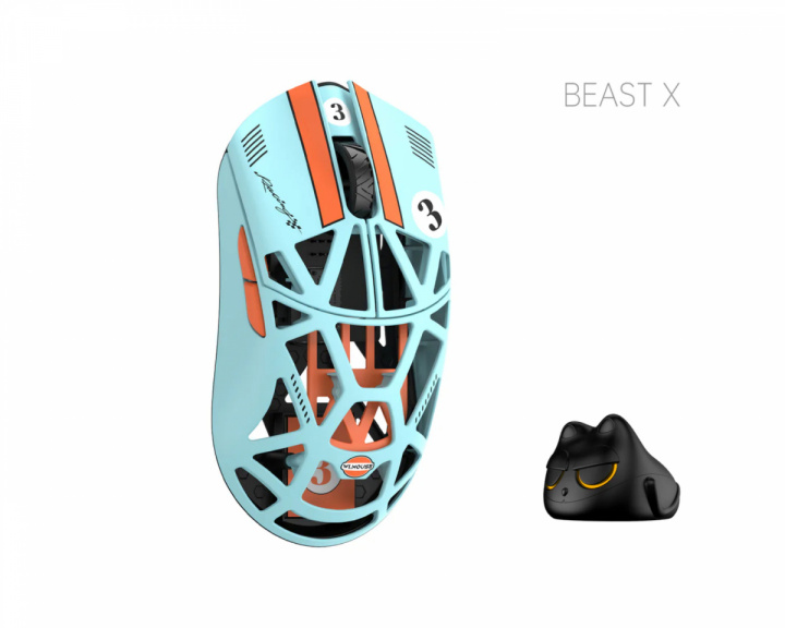 WLMouse Beast X Pro - Blau/Orange [Omron Opticals] - Solide Seite (DEMO)
