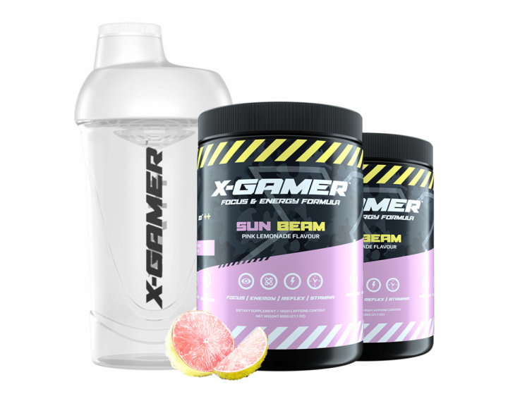 X-Gamer 2 x 600g X-Tubz Sun Beam - 60 Tagesportionen + Shaker