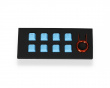 8-Key Gummi Double-shot Backlit Keycap Set - Neon-Blau