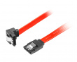 SATA 2 Gewinkelt (3GB/S) 100cm Metallclips  - Rot